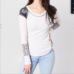 We The Free Bright Side Mixed Print Thermal Boho Feminine Contemporary NEW